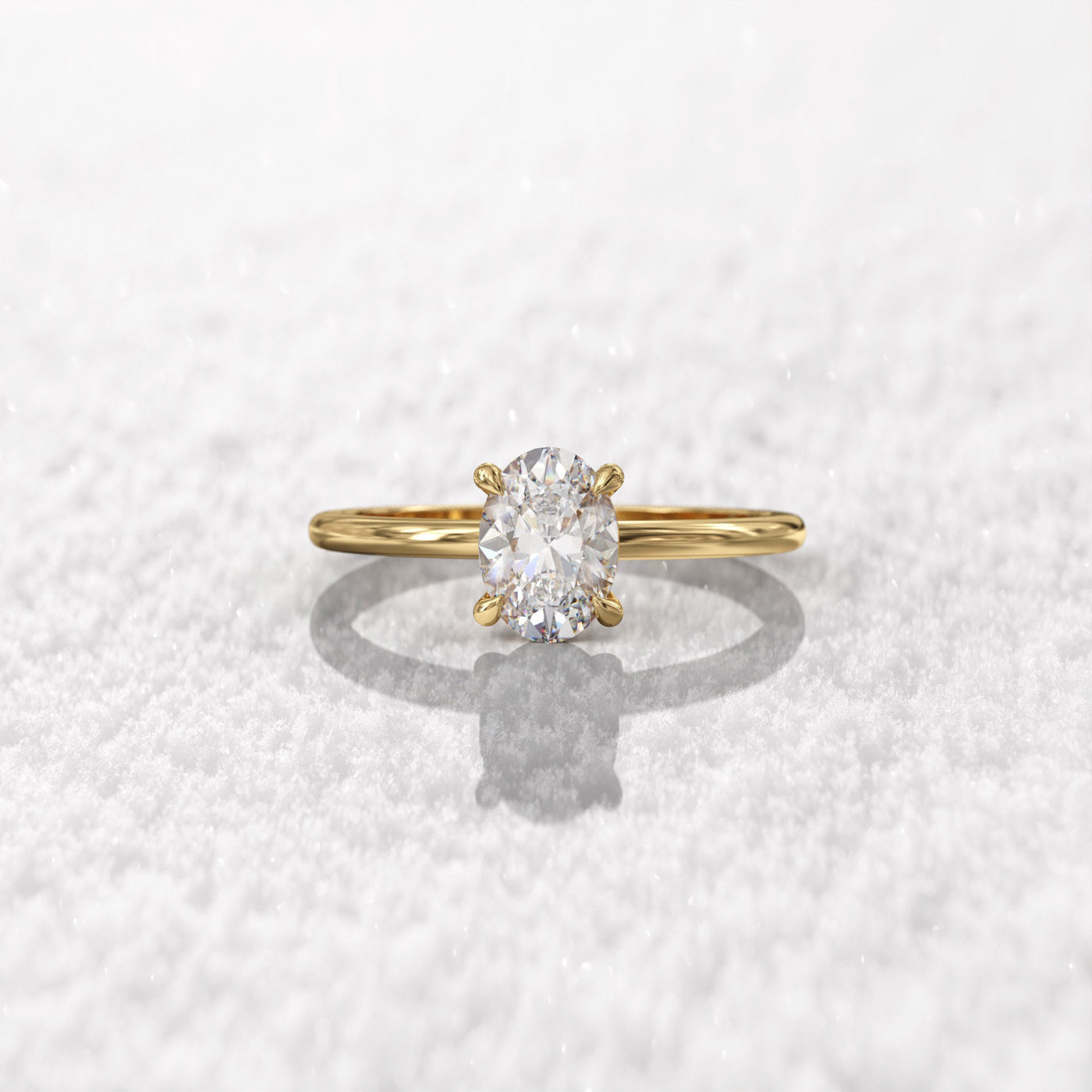 1.0 CT Oval Cut Moissanite Solitaire Diamond Engagement Ring