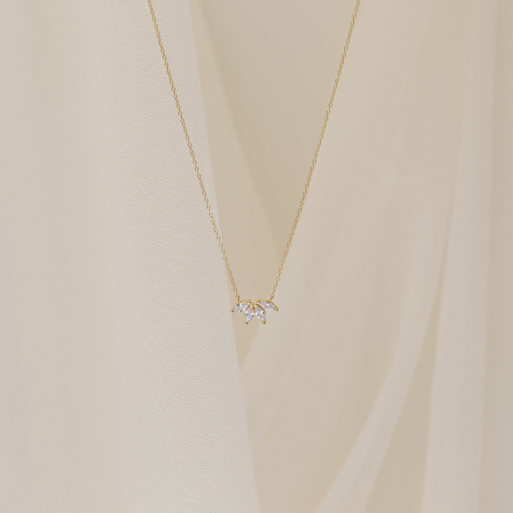 Marquise Cut Four Stone Moissanite Diamond Necklace for Women