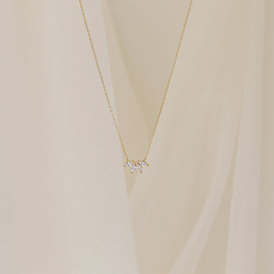 Marquise Cut Four Stone Moissanite Diamond Necklace for Women