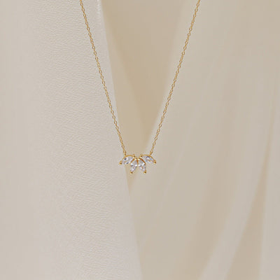 Marquise Cut Four Stone Moissanite Diamond Necklace for Women