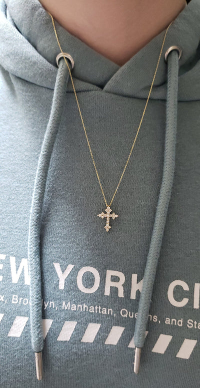 0.38TCW Cross Moissanite Diamond Necklace for Women