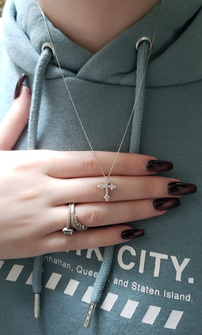 0.38TCW Cross Moissanite Diamond Necklace for Women