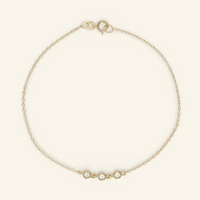 Round Cut Moissanite Diamond Bezel Setting Bracelet for Women