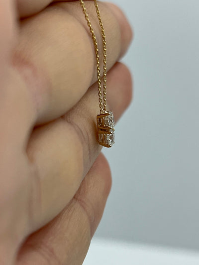 0.30TCW Round Two Stone Moissanite Diamond Necklace for Her