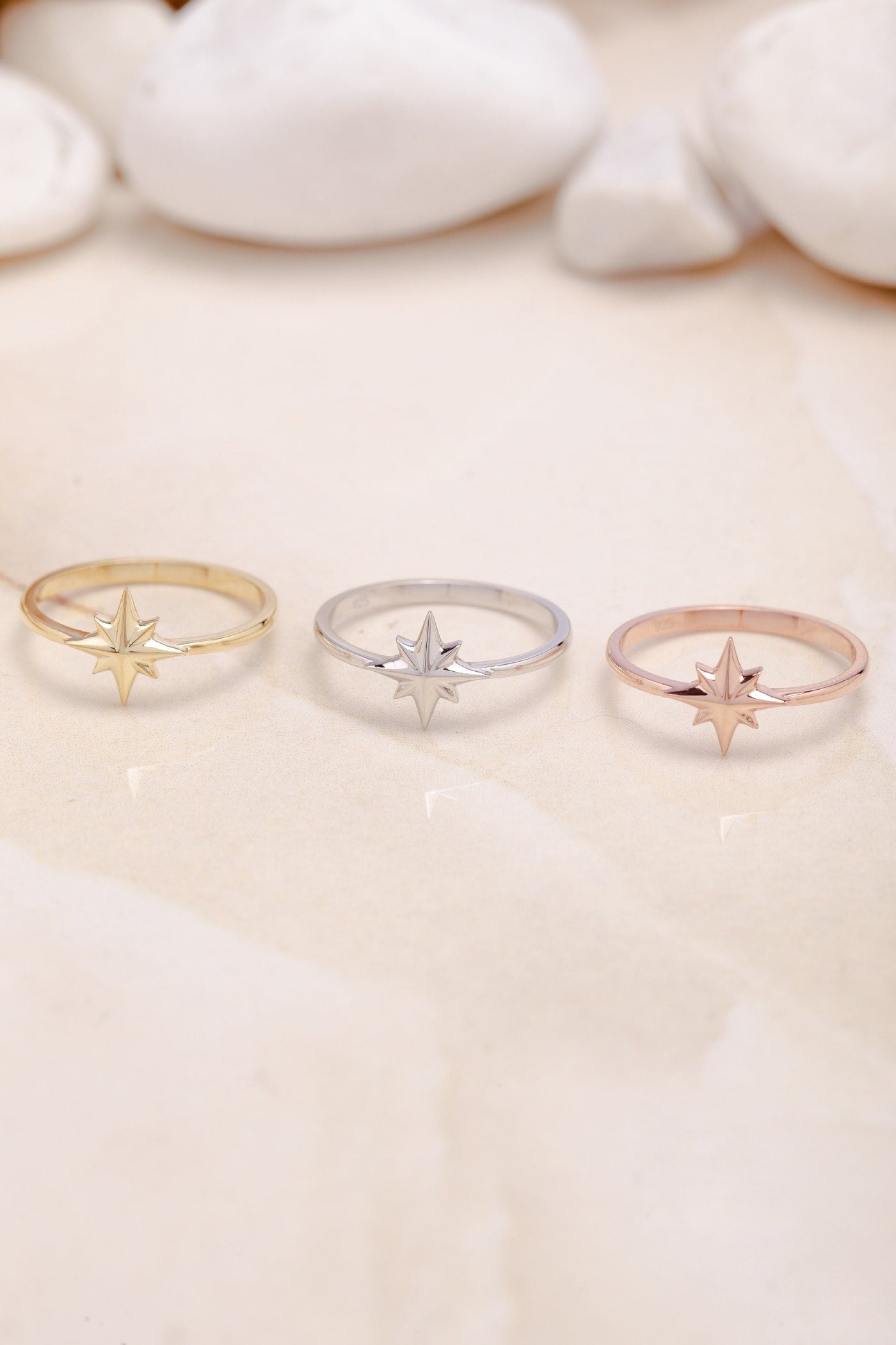 18K Yellow Gold Starburst Wedding Ring Gift for Women