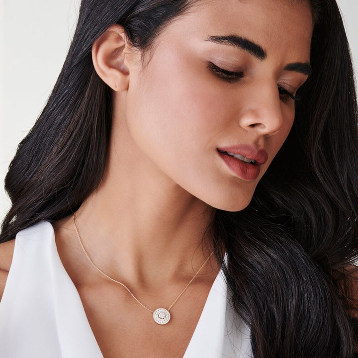 Channel Set Round Diamond Necklace with an Illusion Setting