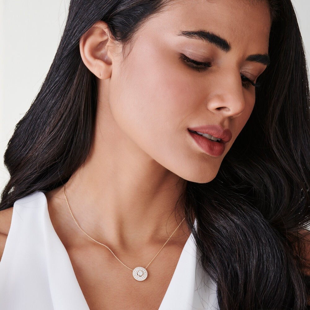 Channel Set Round Diamond Necklace with an Illusion Setting