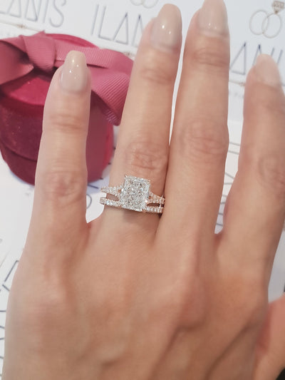 1.0 - 3.0 CT Radiant Split Shank Lab Grown Diamond Engagement Ring