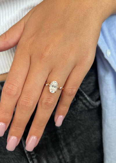 2.0 CT Oval Cut Moissanite Diamond Twig Engagement Ring