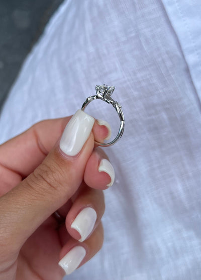 0.75 CT Oval Cut Moissanite Diamond Twig Engagement Ring