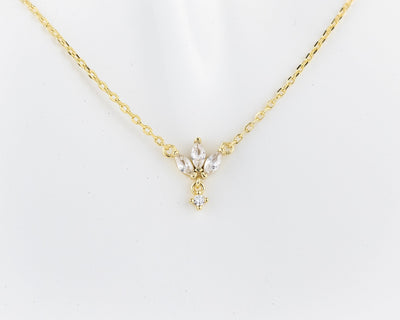 Marquise & Round Cut Diamond Unique Necklace for Her