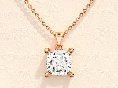 Cushion Cut Moissanite Diamond Pendant Necklaces