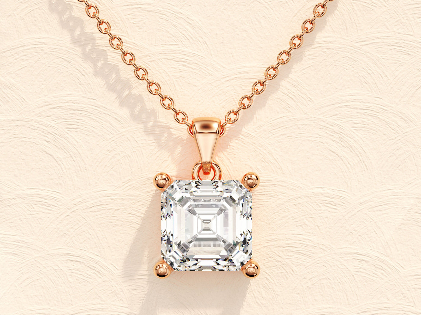 Asscher Cut Diamond Moissanite Necklace for Women