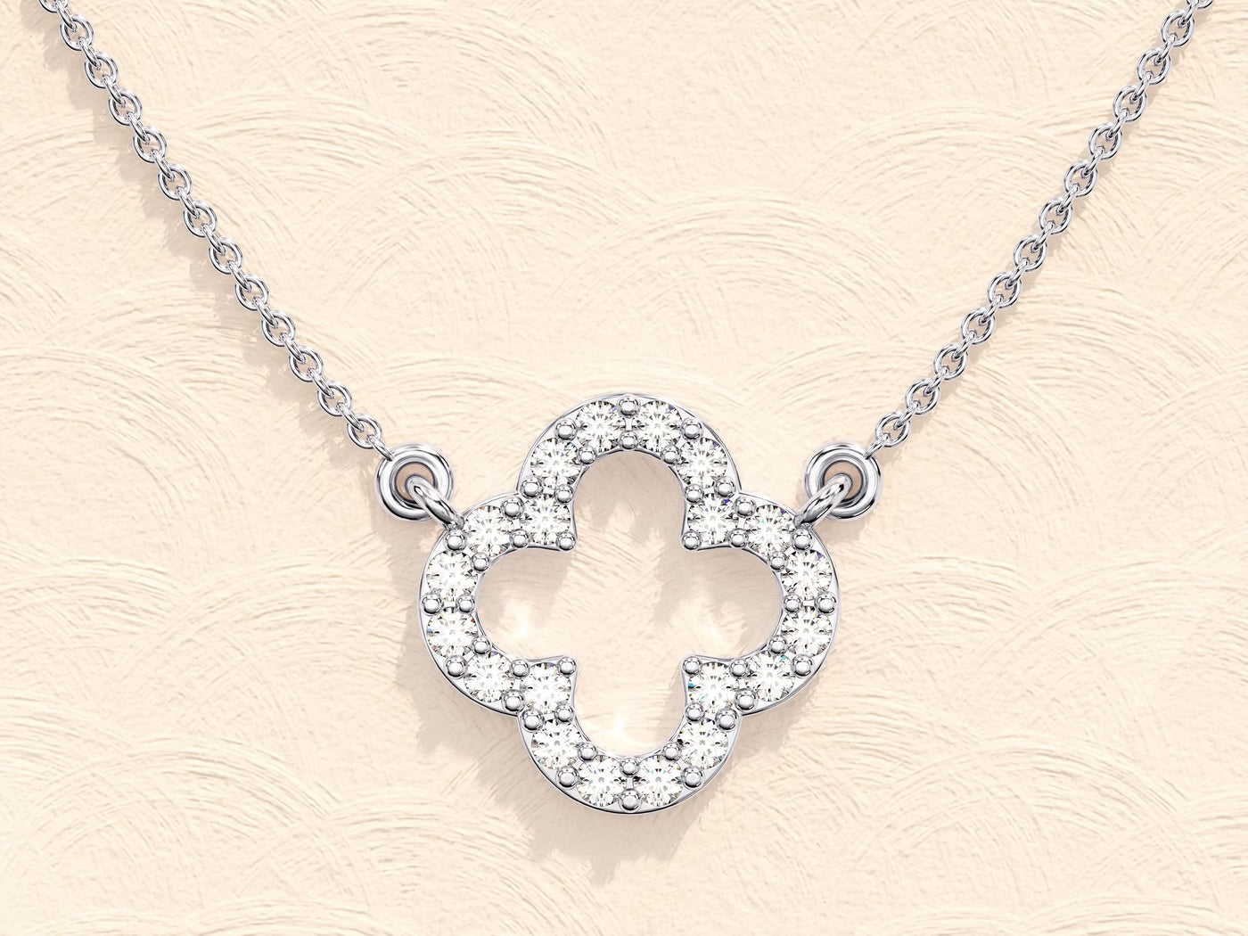Clover Moissanite Diamond Necklace for Women