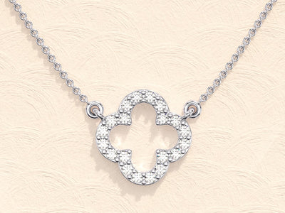 Clover Moissanite Diamond Necklace for Women