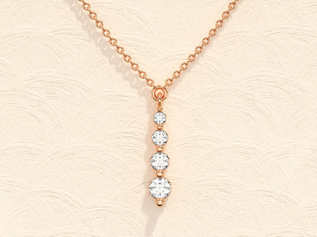 Round Cut Moissanite Diamond Solitaire Necklace for Women