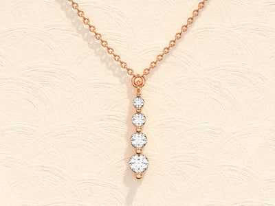 Round Cut Moissanite Diamond Solitaire Necklace for Women