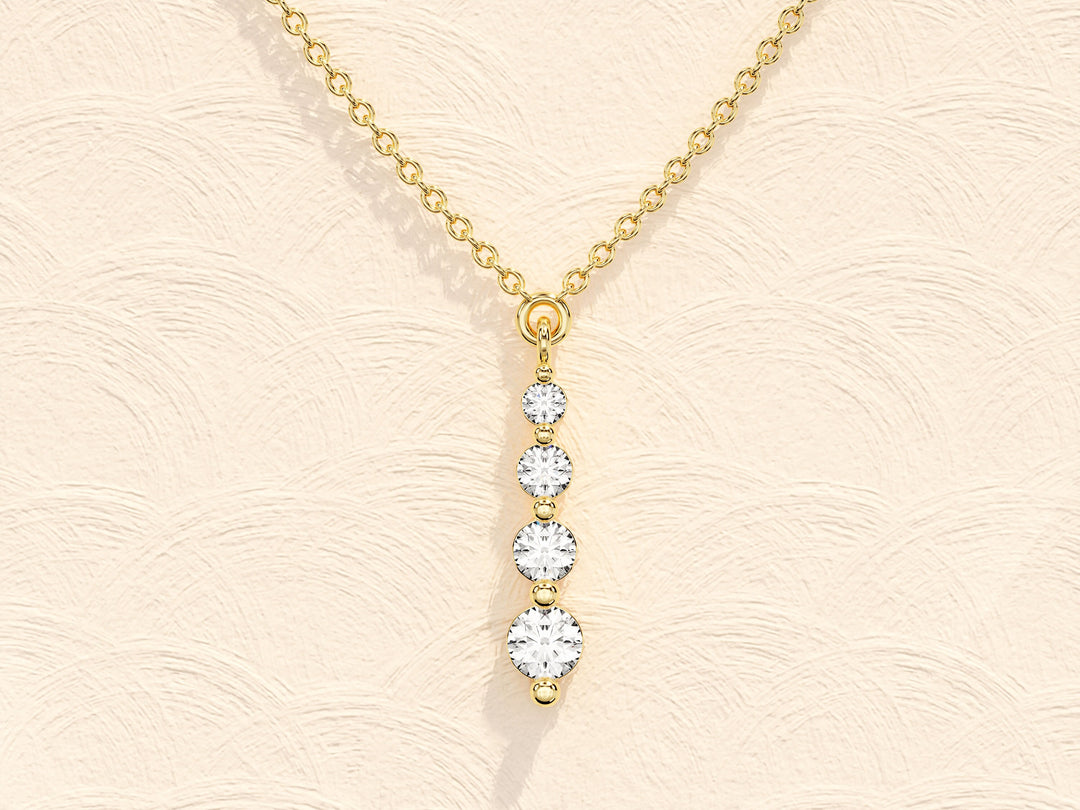 Round Cut Moissanite Diamond Solitaire Necklace for Women