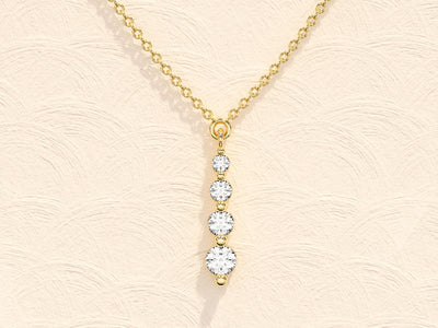 Round Cut Moissanite Diamond Solitaire Necklace for Women