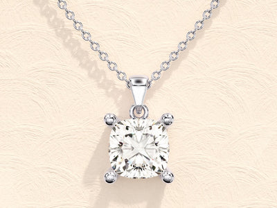 Cushion Cut Moissanite Diamond Pendant Necklaces