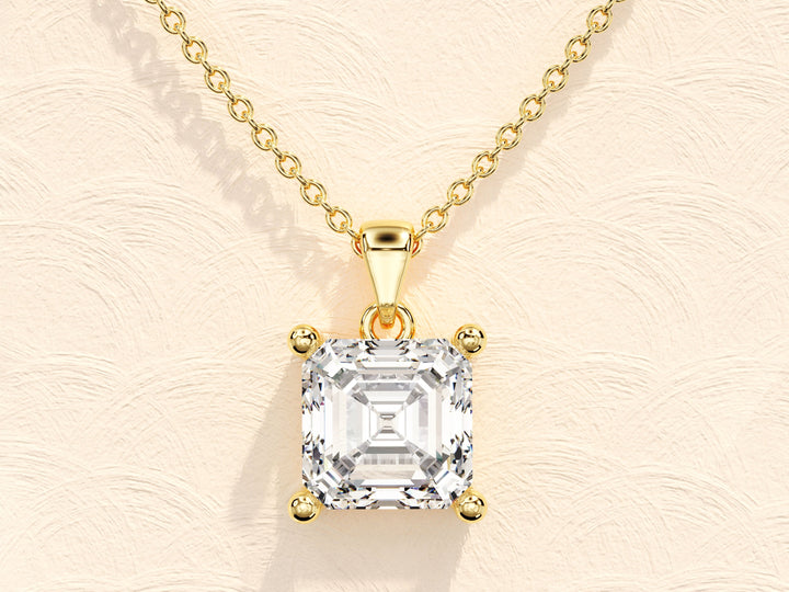 Asscher Cut Diamond Moissanite Necklace for Women