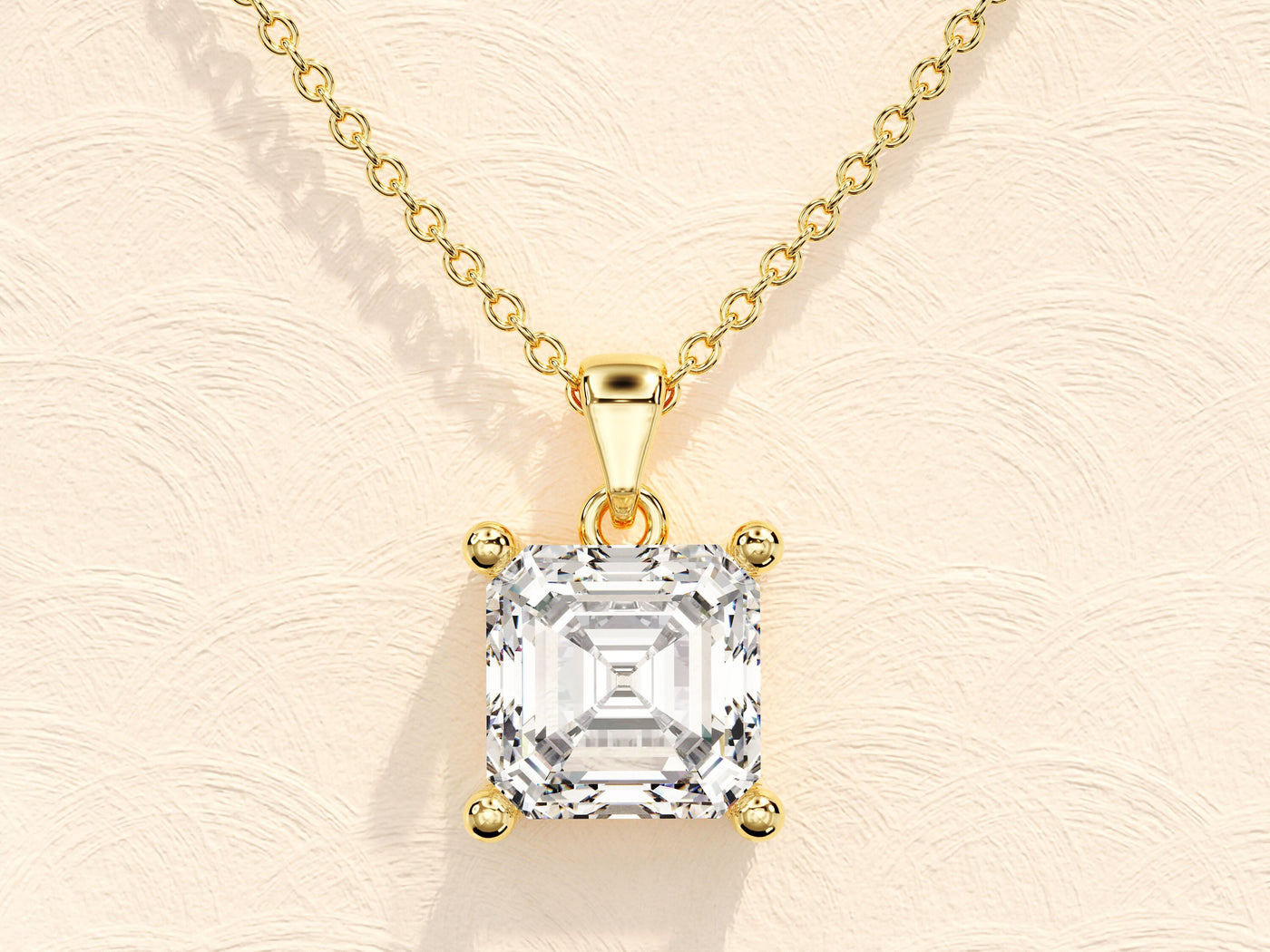 Asscher Cut Diamond Moissanite Necklace for Women