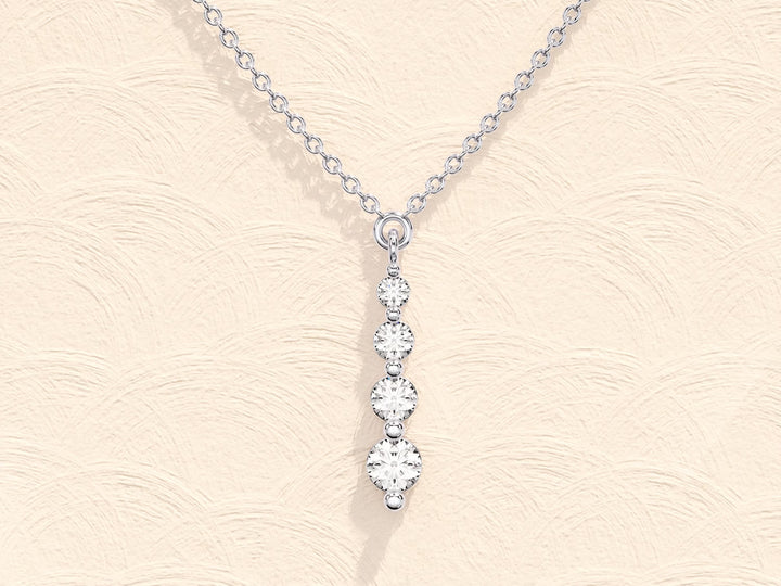 Round Cut Moissanite Diamond Solitaire Necklace for Women