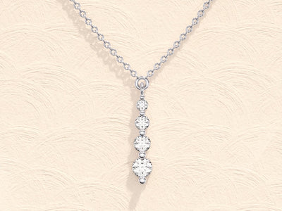 Round Cut Moissanite Diamond Solitaire Necklace for Women