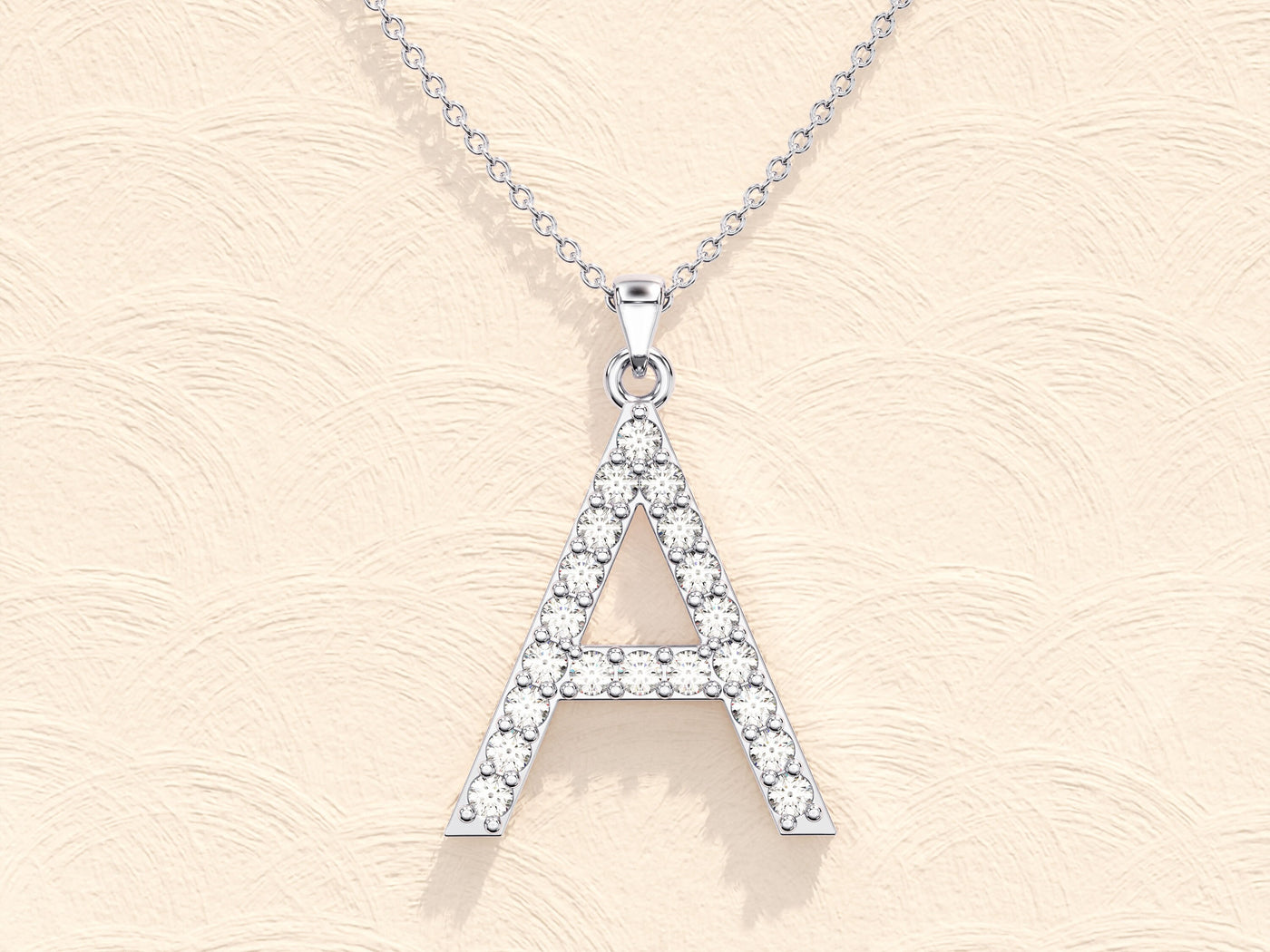 Alphabet Letter Moissanite Diamond Necklace for Women