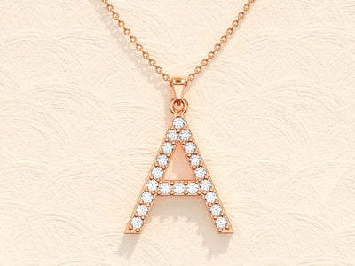 Alphabet Letter Moissanite Diamond Necklace for Women