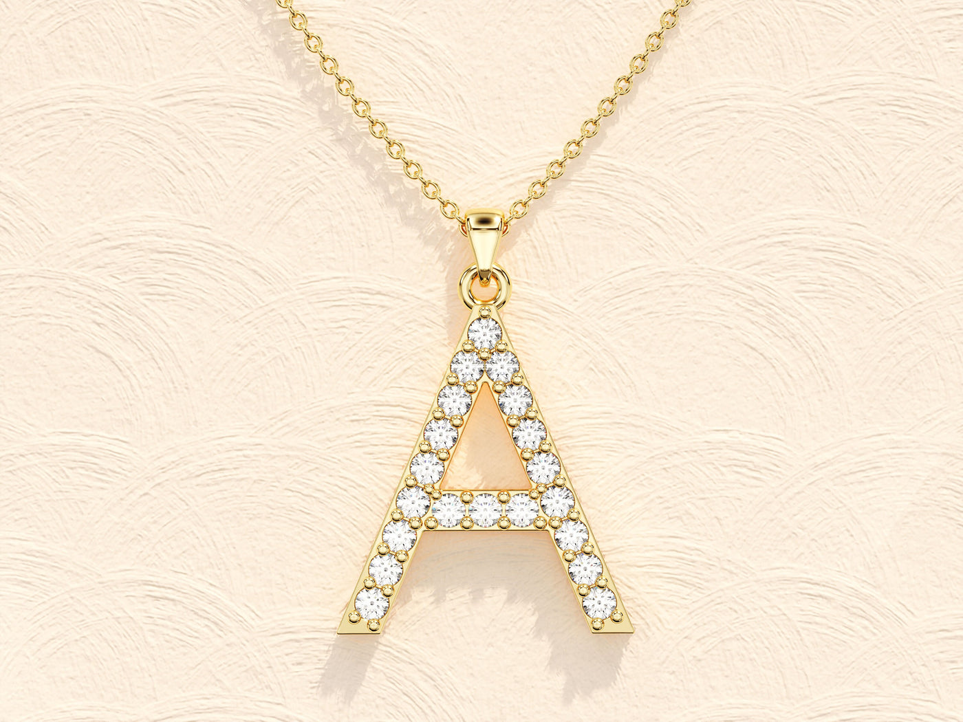 Alphabet Letter Moissanite Diamond Necklace for Women