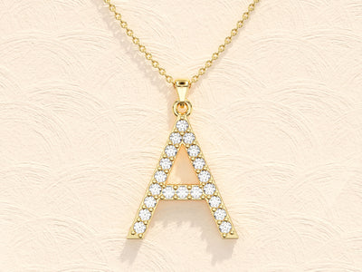 Alphabet Letter Moissanite Diamond Necklace for Women