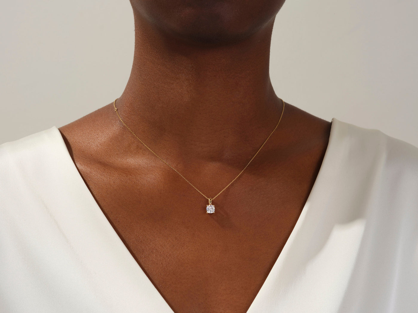 Cushion Cut Moissanite Diamond Pendant Necklaces