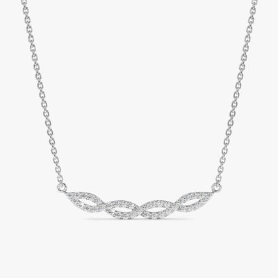 Swirl Diamond 14k Solid Gold Infinity Necklace for Her
