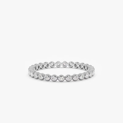 Round Cut Bezel Eternity Diamond Band Gift for Her