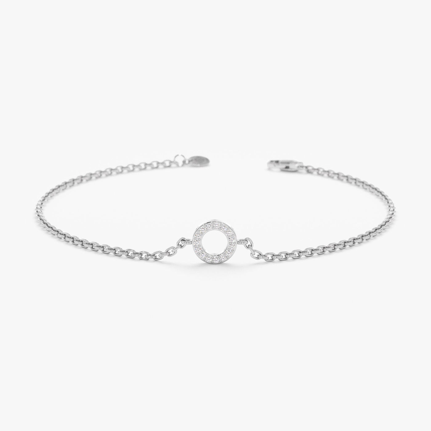 Dainty Circle Diamond Bracelet for Her in Solid Gold