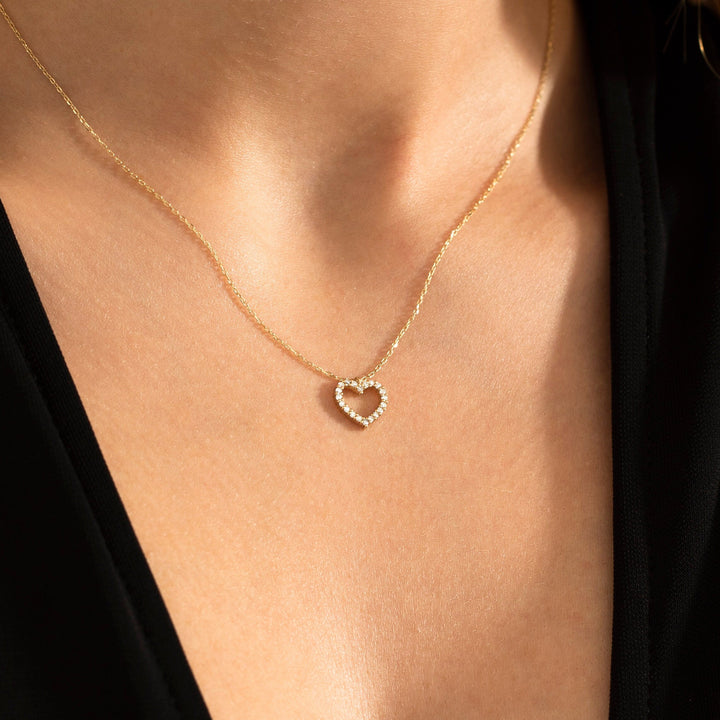 Heart Shaped Moissanite Diamond Necklace for Women
