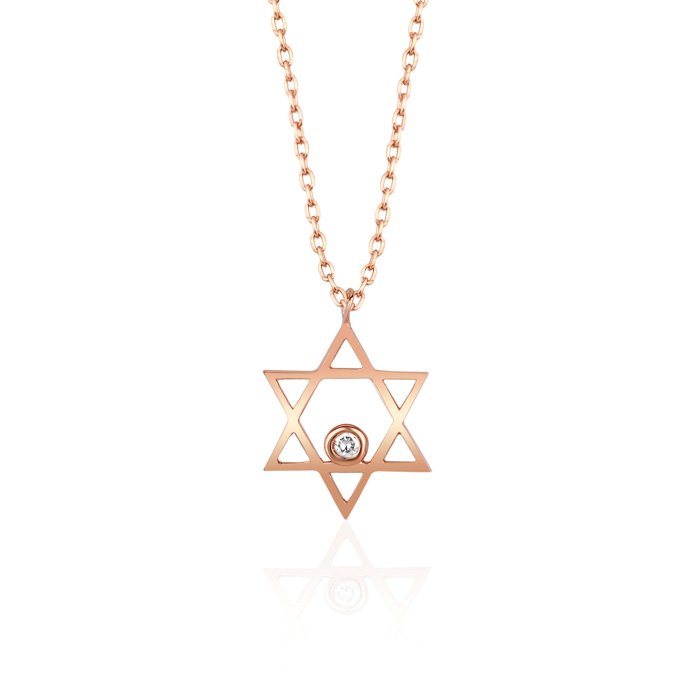 Star of David Moissanite Diamond Necklace for Her