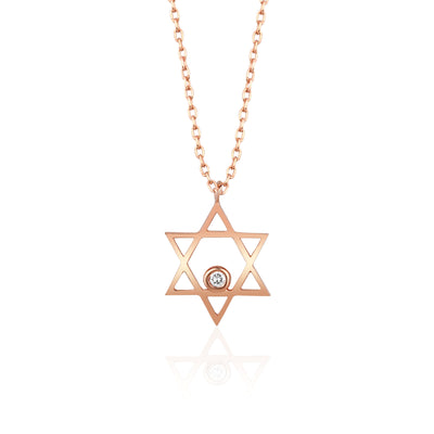 Star of David Moissanite Diamond Necklace for Her
