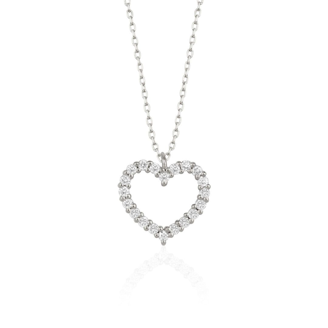 Heart Shaped Moissanite Diamond Necklace for Women