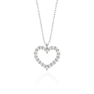 Heart Shaped Moissanite Diamond Necklace for Women