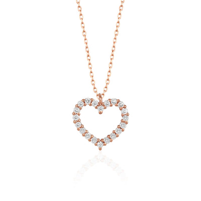 Heart Shaped Moissanite Diamond Necklace for Women