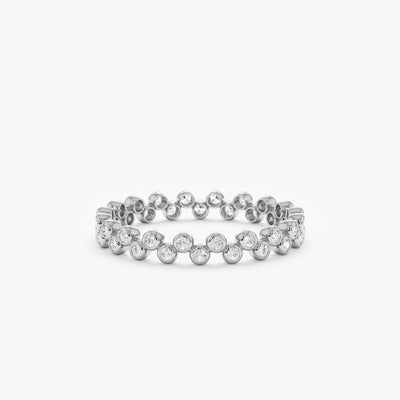 Bezel Set Round Cut Diamond Full Eternity Wedding Band for Women