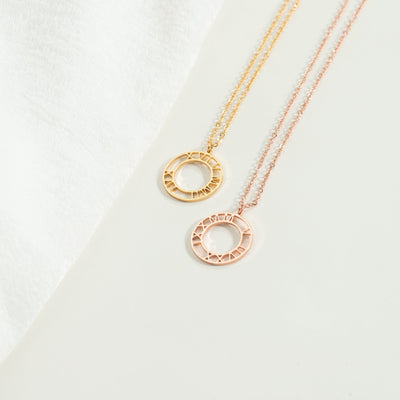 Custom Roman Numerals Minimalist Necklace for Her