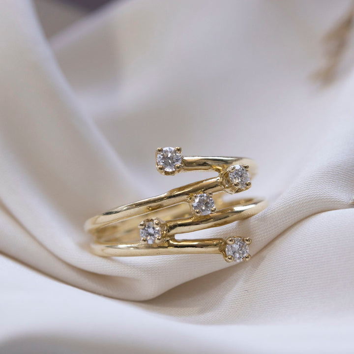 Round Cut Diamond Unique Wedding Ring for Christmas Gift