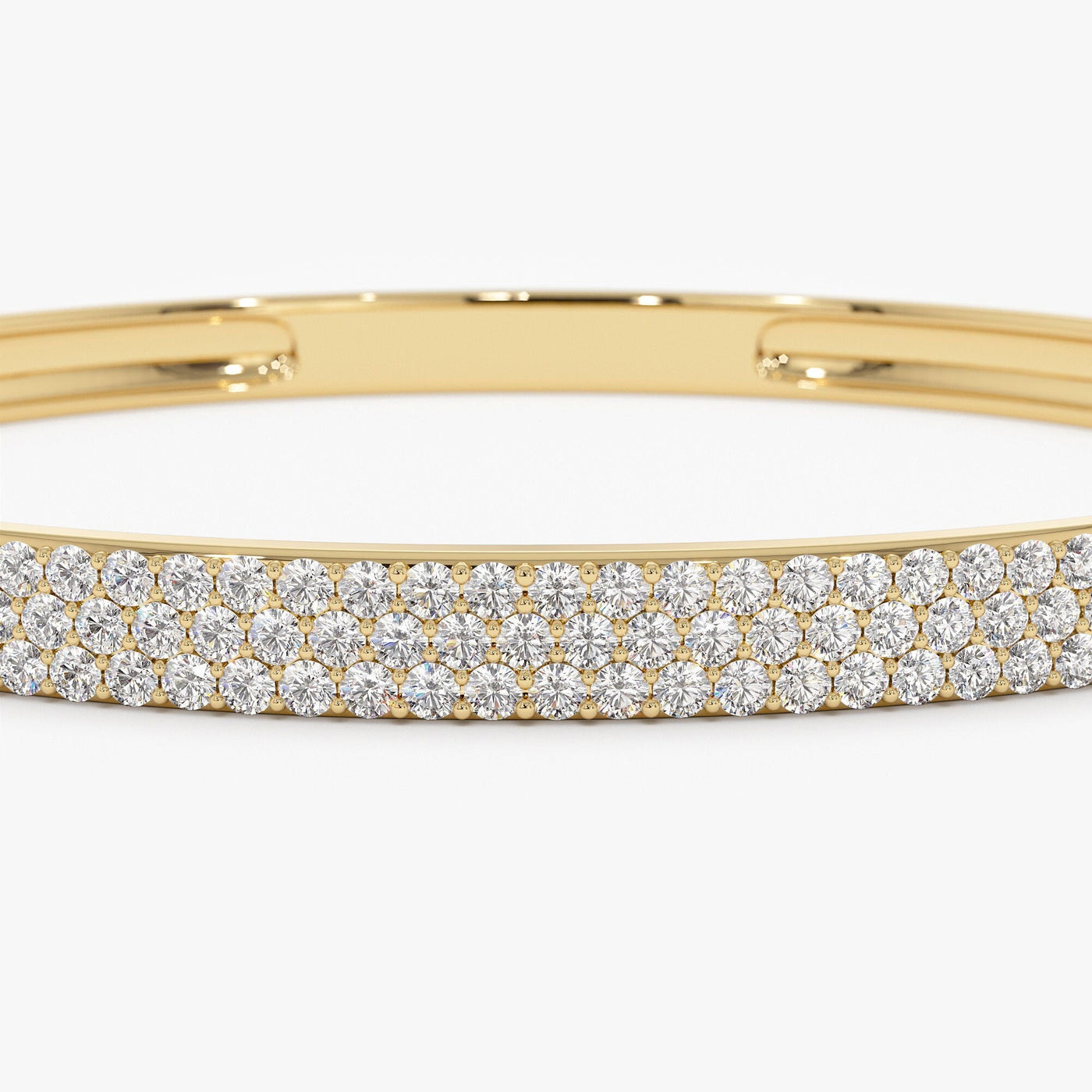 Statement Triple Row Diamond Bangle Bracelet for Women