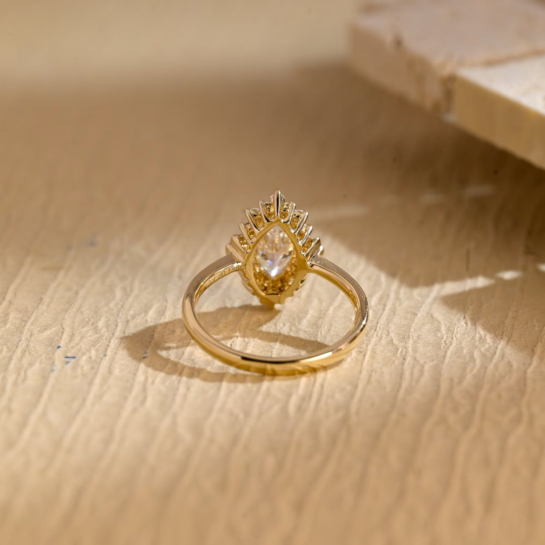 1.50CT Marquise Cut Cluster Moissanite Engagement Ring