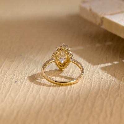 1.50CT Marquise Cut Cluster Moissanite Engagement Ring