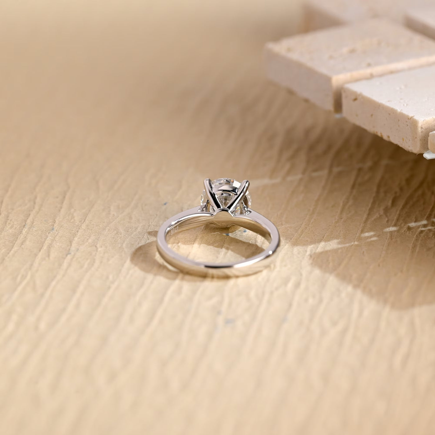 1.0 CT Round Brilliant Cut Solitaire Moissanite Engagement Ring