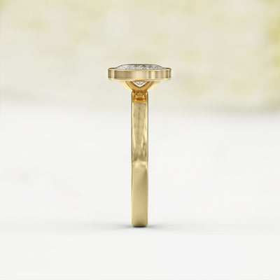 1.0 CT Oval Cut Bezel Solitaire Moissanite Engagement Ring